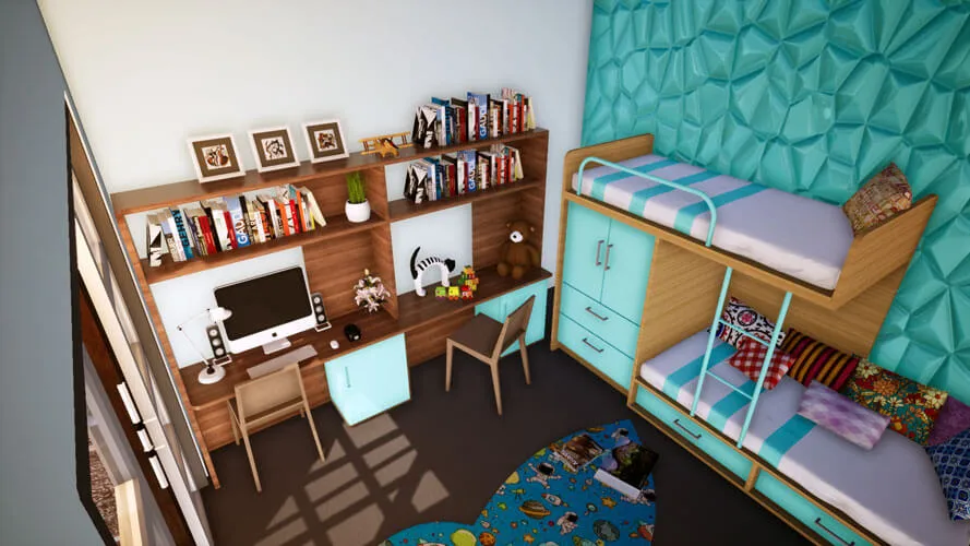 kamar anak biru