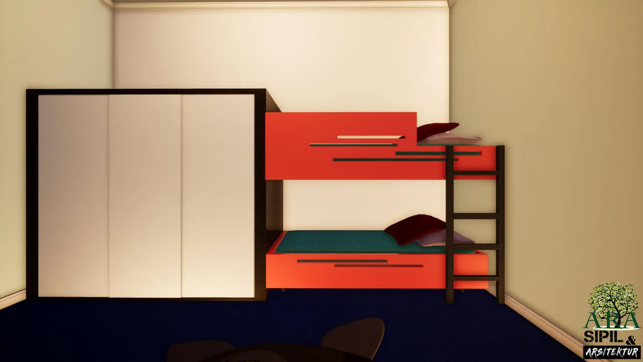 rumah kontemporer kamar anak