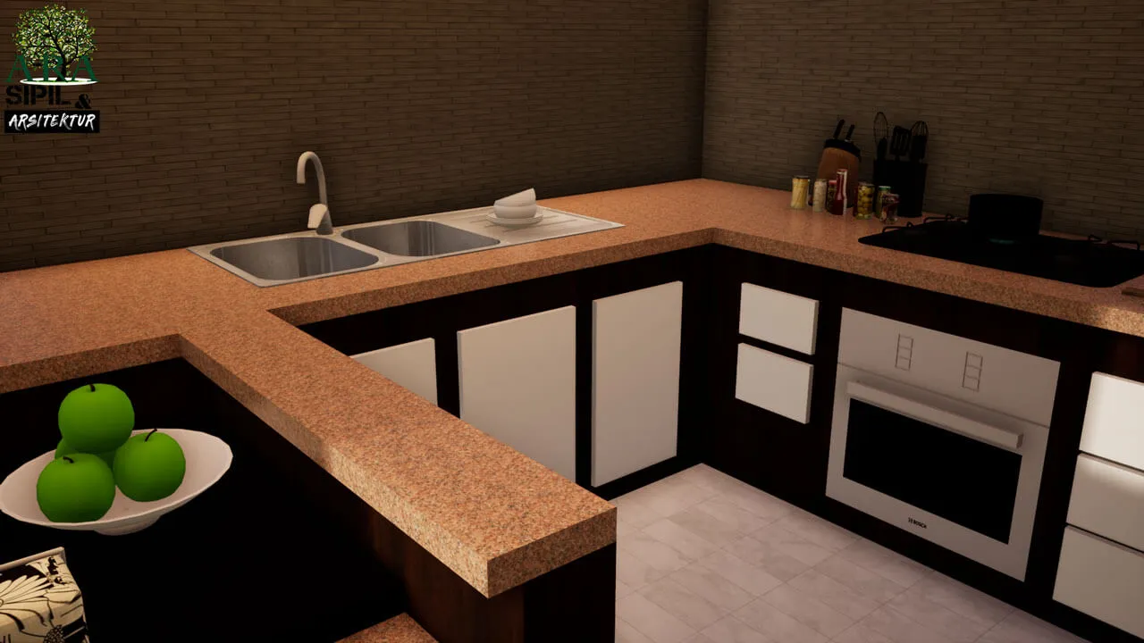 rumah kontemporer dapur