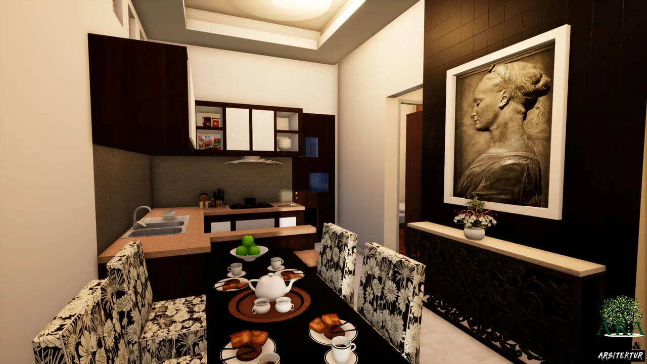 Gambar desain ruang makan kontemporer
